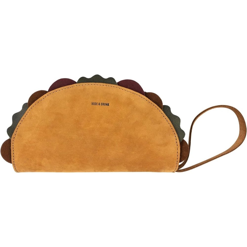 Hide & Drink, Leather Multipurpose Taco Shape Wallet, Make Up Organizer, Cash Ho